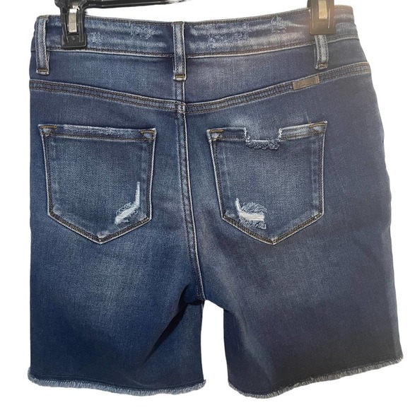 Kancan Estilo Distressed Button Fly Bermuda Denim Shorts - Picture 9 of 11